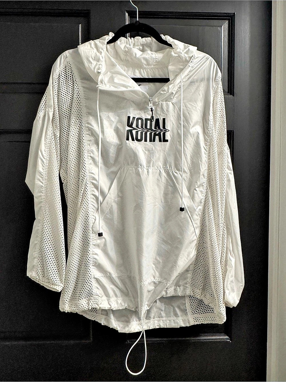 Koral Pump Open Mesh Pullover White Hooded Jacket Small